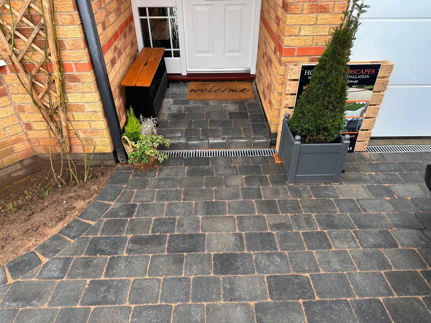 Block paving path